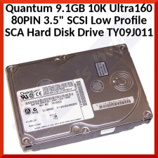 Quantum 9.1GB 10K Ultra160 80PIN 3.5" SCSI Low Profile SCA Hard Disk Drive TY09J011