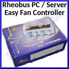 Rheobus Easy Fan Controller - 4 Port PC fan Controller -5.25" Aluminium Bay Cover - Silver - Original Box Pack