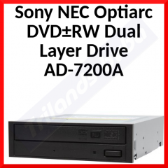 Sony NEC Optiarc DVD±RW Dual Layer Drive AD-7200A - LabelFlash IDE / ATA100 Black Optical Drive - Refurbished