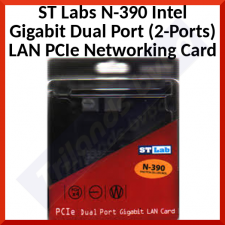 ST Labs N-390 Intel Gigabit Dual Port (2-Ports) LAN PCIe Networking Card