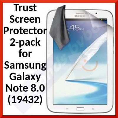 Trust Screen Protector 19432 - 2-pack for Samsung Galaxy Note 8.0 - 04 mm X 130 mm X 0 mm - 2x Self-Adhesive transparent protective sheets