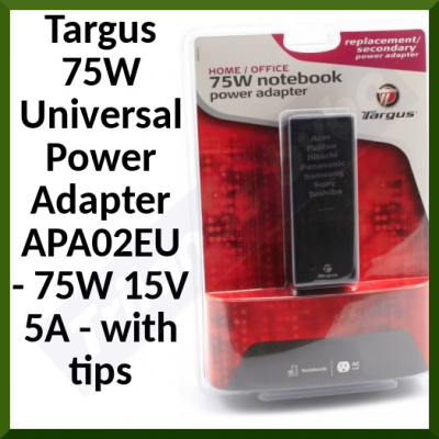 Targus 75W Universal Power Adapter APA02EU - 75W 15V 5A