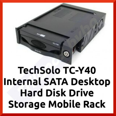 TechSolo TC-Y40 Internal SATA Desktop Hard Disk Drive Storage Mobile Rack - 5.25 Inch Rack for 3.25 Inch Drives Drawer