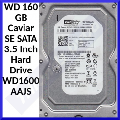 WD 160 GB Caviar SE SATA 3.5 Inch Hard Drive WD1600AAJS - 7 Pin SATA-300 -  Buffer Size 8 MB -  3.5" x 1/3H - In Perfect Condition (Refurbished)