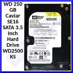 WD 250 GB Caviar SE16 SATA 3.5 Inch Hard Drive WD2500KS  - 7 Pin SATA-300 - Buffer Size 16 MB - 3.5" x 1/3H - In Perfect Condition (Refurbished)