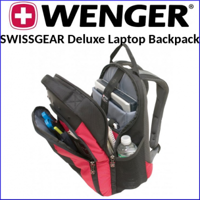 SWISSGEAR 1592 Original Deluxe Laptop Black / Red Backpack Bag - Model: 15922115 (Laptops upto 15.6")