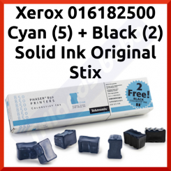 Xerox Phaser 850 CYAN (5) + BLACK (2) Original Solid Ink Stix - 016182500