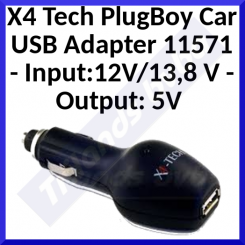 X4 Tech PlugBoy Car USB Adapter 11571 - Input:12V/13,8 V - Output: 5V