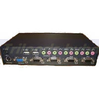 Avocent SwitchView 4-Port USB / PS2 KVM Switch SV-400UA (SV400UA-EU) - 4 Ports, 4 X USB, 4 X Sound, 4 x Keyboard, 4 x Mouse, 4 x Video - Ideal for Managing Servers - Intergrated USB Hub for External Devices