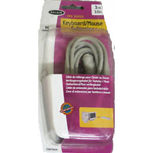 Belkin (F2N035EA-10) Pro Series PS/2 Grey, White Keyboard Mouse Sheilded Extention Cable 3 Meters (10 Feet)