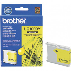 Brother LC-1000Y Yellow Ink Original Cartridge (400 Pages) for Brother DCP-540CN, DCP-560CN, DCP-750CW, DCP-770CW, MFC-440CN, MFC-465CN, MFC-660CN, MFC-680CN, MFC-885CN, MFC-3360C, MFC-5460CN, MFC-5860CN