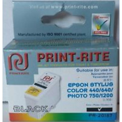 PRINT-RITE PR-20187 Black Ink Cartridge - For Printers using Epson S020093 / 5020187 / T0501 / C13T05014010 - Epson Stylus Color 440, 640, Photo 750, 1200