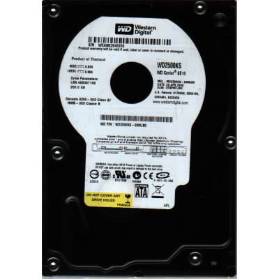 WD 250 GB Caviar SE16 SATA 3.5 Inch Hard Drive WD2500KS  - 7 Pin SATA-300 - Buffer Size 16 MB - 3.5" x 1/3H - In Perfect Condition (Refurbished)