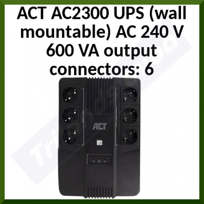 ACT AC2300 UPS (wall mountable)   AC 240 V   600 VA   output connectors: 6