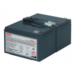 APC (RBC6) Replacement Battery Cartridge #6 - UPS battery Lead Acid  - black - for P/N: DLA1500J, SMC1500, SMC15000I, SMT1000, SMT1000I, SMT1000US, SU1000RMI, SUA1000ICH