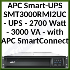 APC (SMT3000RMI2UC) Smart-UPS (rack-mountable) - AC 220/230/240 V - 2.7 kW - 3000 VA - RS-232, USB - output connectors: 9 - 2U - black - with APC SmartConnect