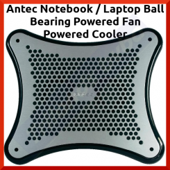 Antec Notebook / Laptop Ball Bearing Powered Fan Powered Cooler - 80 mm exhaust Ventilator - USB Powered (0-761345-75004-2) - Original Sealed Packing - Clearance Sale - Opruiming - Déstockage - Lagerräumung