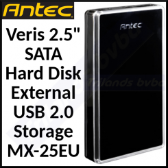 Antec Veris 2.5" SATA Hard Disk External USB 2.0 Storage MX-25EU - 2.5" SATA Hard Disk External Enclosure Case
