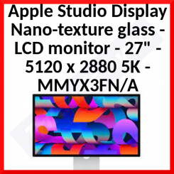 Apple Studio Display Nano-texture glass MMYX3FN/A - LCD monitor - 27" - 5120 x 2880 5K - 600 cd/m - Thunderbolt 3 - speakers with subwoofer - with VESA mount adapter