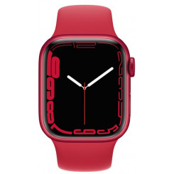 Apple Watch Series 7 (GPS + Cellular) - (PRODUCT) RED - 41 mm - red aluminium - smart watch with sport band - fluoroelastomer - red - band size: Regular - 32 GB - Wi-Fi, Bluetooth - 4G - 32 g