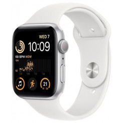 APPLE (MNK23NF/A) Watch SE GPS 44mm Silver Aluminium Case with White Sport Band Regular