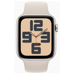 Apple Watch SE (GPS) - 2nd generation - 44 mm - starlight aluminium - smart watch with sport band - fluoroelastomer - starlight - band size: M/L - 32 GB - Wi-Fi, Bluetooth - 32.9 g