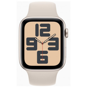 Apple Watch SE (GPS) - 2nd generation - 44 mm - starlight aluminium - smart watch with sport band - fluoroelastomer - starlight - band size: M/L - 32 GB - Wi-Fi, Bluetooth - 32.9 g