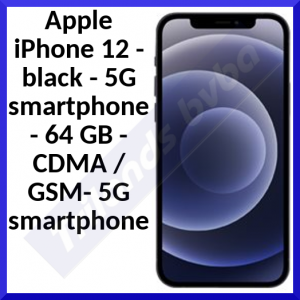 Apple iPhone 12 - black - 5G smartphone - 64 GB - CDMA / GSM - MGJ53ZD/A