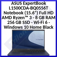 ASUS ExpertBook L1500CDA-BQ0556T Notebook 39.6 cm (15.6") Full HD AMD Ryzen™ 3 8 GB DDR4-SDRAM 256 GB SSD Wi-Fi 6 (802.11ax) Windows 10 Home Black