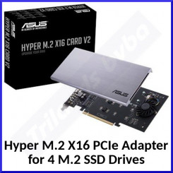 Asus Internal Hyper PCI Express 3.0 M.2 X16 Interface Card / Adapter 90MC05G0-M0EAY0 - (4 X M.2 SSD drives interface) - Orginal Packing -  - Clearance Sale - Uitverkoop - Soldes - Ausverkauf
