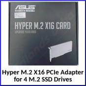 Asus - 90MC05G0-M0EAY0 Internal Hyper PCI Express 3.0 M.2 X16 Interface Card / Adapter - (4 X M.2 SSD drives interface)