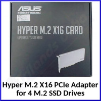 Asus Internal Hyper PCI Express 3.0 M.2 X16 Interface Card / Adapter 90MC05G0-M0EAY0 - (4 X M.2 SSD drives interface)