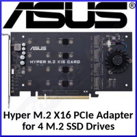 Asus Internal Hyper PCI Express 3.0 M.2 X16 Interface Card / Adapter 90MC05G0-M0EAY0 - (4 X M.2 SSD drives interface)
