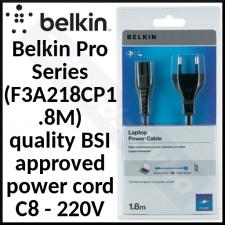 Belkin Laptop / Notebook Power Cable F3A218CP1.8M - PRO Series Laptop AC Replacement Power cable (220 VAC) - IEC 320 EN 60320 C7 - 1.8 m