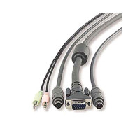 Belkin KVM Cables Soho Series OmniView Kit (F1D9100BEA06) 1 X VGA 15 Pins, 2 X PS/2, 1 X Audio Cables each 1.8 Meters