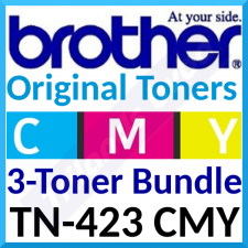 Brother TN-423 (3-TONER CMY Bundle) High Capacity Original CYAN / MAGENTA / YELLOW Toner Cartridges (3 X 4000 Pages)