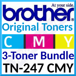 Brother TN-247CMY 3-Toner High Yield Original CMY Bundle, High Capacity (CYAN TN-247C + MAGENTA TN-247M + YELLOW TN-247Y) Original Toner Cartridges (3 X 2.300 Pages)