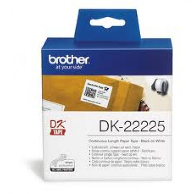 Brother DK-22225 White Paper Original Adhesive Continuous Tape - 38 mm x 30.48 Metres Roll