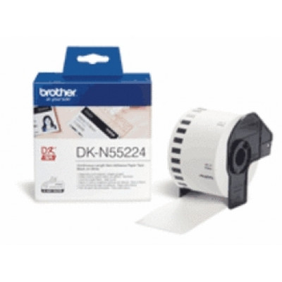 Brother DK-N55224 White Paper Continuous Non-Adhesive Tape - 54 mm x 30.48 Metres Roll - Original Brother pack