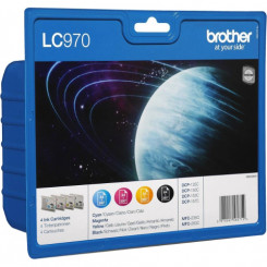 Brother LC-970CMYK 4-Pack Black / Cyan / Magenta / Yellow Original Ink Cartridges LC970VALBP for Brother DCP-135C, DCP-150C, DCP-153C, DCP-157C, DCP-453C, MFC-235C, MFC-260C
