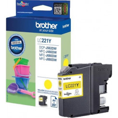 Brother LC-221Y Yellow Ink Cartridge (260 Pages) - Original Brother Pack for DCPJ562, MFCJ460DW, MFCJ480DW, MFCJ485DW, MFCJ680DW, MFCJ880DW, MFCJ885
