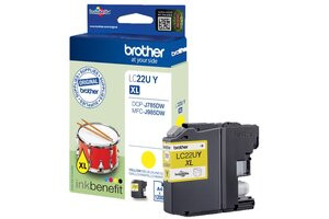 Brother LC-22UY - XL - yellow - original - ink cartridge - for Brother DCP-J785DW, DCP-J785DWXL, MFC-J985DW