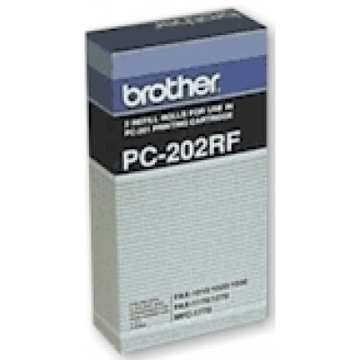 Brother PC-202RF Black 2-Pack TTR Fax Original Ribbon Roll (2 X 420 Pages) for Brother Fax1020, 1030, Intelifax 1170, 1270, 1570MC, MFC1170, MFC1780, MFC1870MC, MFC1970MC