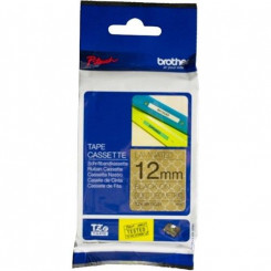 Brother 12MM Black on Gold Goemetric PTouch Adhesive Tape TZEMPGG31 (12 mm X 4 Meters)