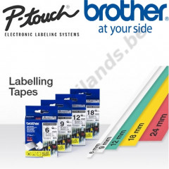 Brother 12MM Blue on White PTouch Fabric Adhesive Tape TZEFA3 (12 mm X 3 Meters)