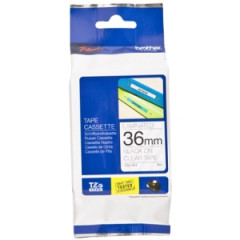 Brother 36MM (TZE-161) Black on Transparent P-Touch Laminated Adhesive Tape (36 mm X 8 Meters)