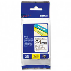 Brother 18MM (TZE-241) Black on White P-Touch Laminated Adhesive Tape (18 mm X 8 Meters)