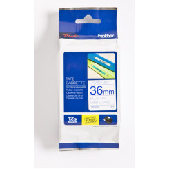 Brother 36MM Blue on White P-Touch Laminated Adhesive Tape TZE-263 (36 mm X 8 Meters)