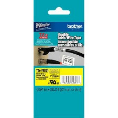 Brother 24MM Black on Yellow PTouch Flexible Adhesive Tape TZEFX651 (24 mm X 8 Meters)