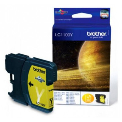 Brother LC-1100Y Yellow Original Ink Cartridge (325 Pages) for Brother DCP-385C, DCP-387C, DCP-395cn, DCP-585cw, DCP-J715w, DCP-6690cw, MFC-490CW, MFC-J615W, MFC-790CW, MFC-795CW, MFC-990CW, MFC-5490CN, MFC-5890CN, MFC-5895CN, MFC-6490CW, MFC-6890CW